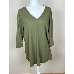 Lane Bryant V-Neck 3/4 Sleeve Knit Tunic Top Women's Size 14/16